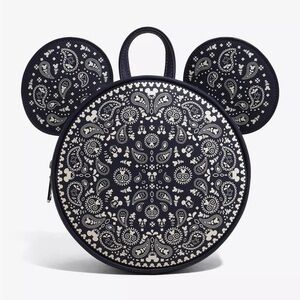 Disney Mickey Mouse Navy Blue Paisley Mini Backpack